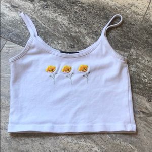 embroidered brandy cropped cami